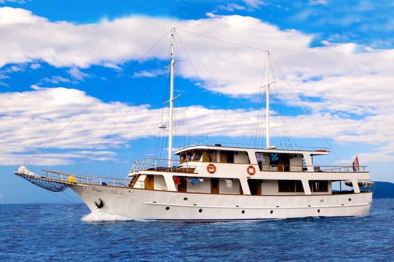 Traditional vintage ship offering Croatia cruise on a budget experience along the Adriatic coastline