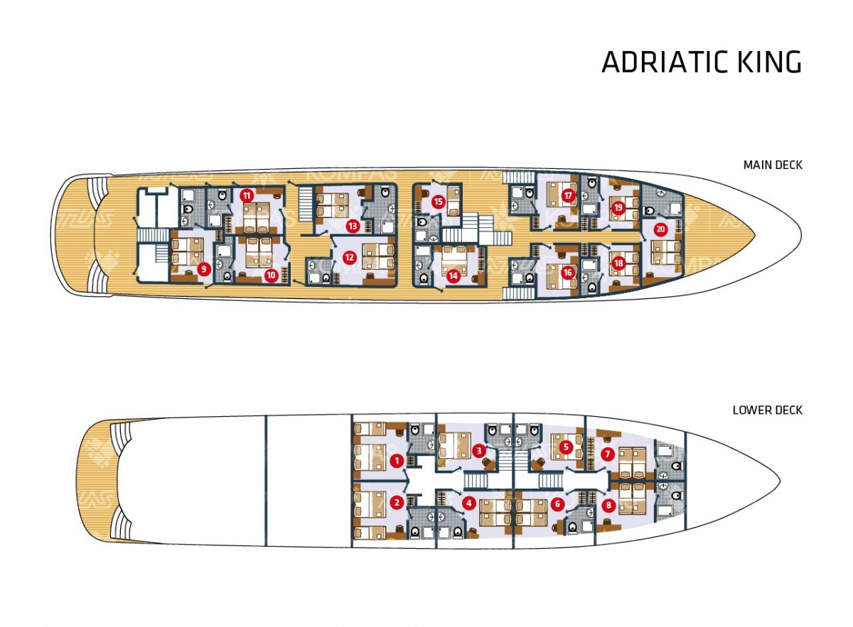 Adriatic King Deluxe Superior Croatia Cruise Ship Cabin Plan