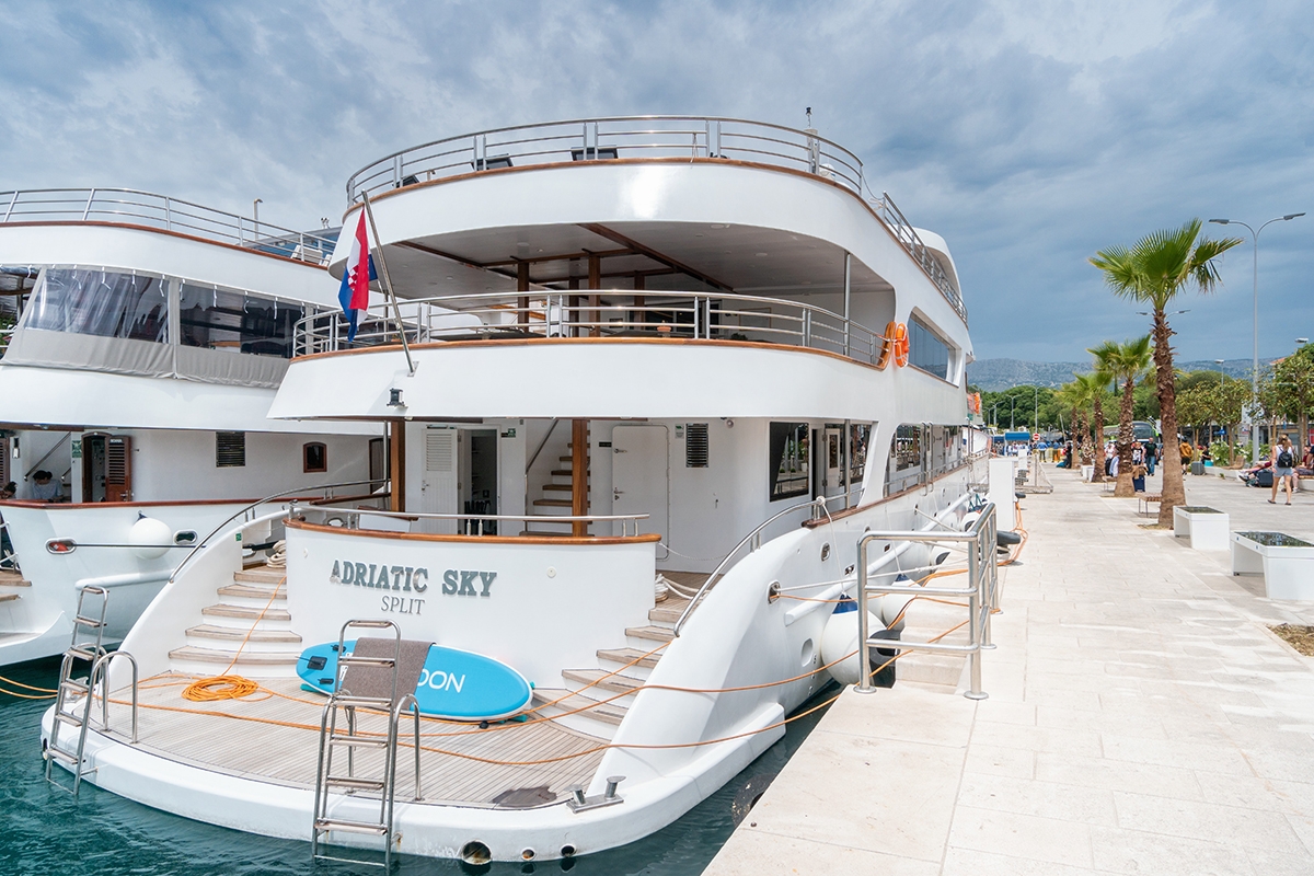 Luxury ship on a one way Croatia cruise sailing between Split and Dubrovnik