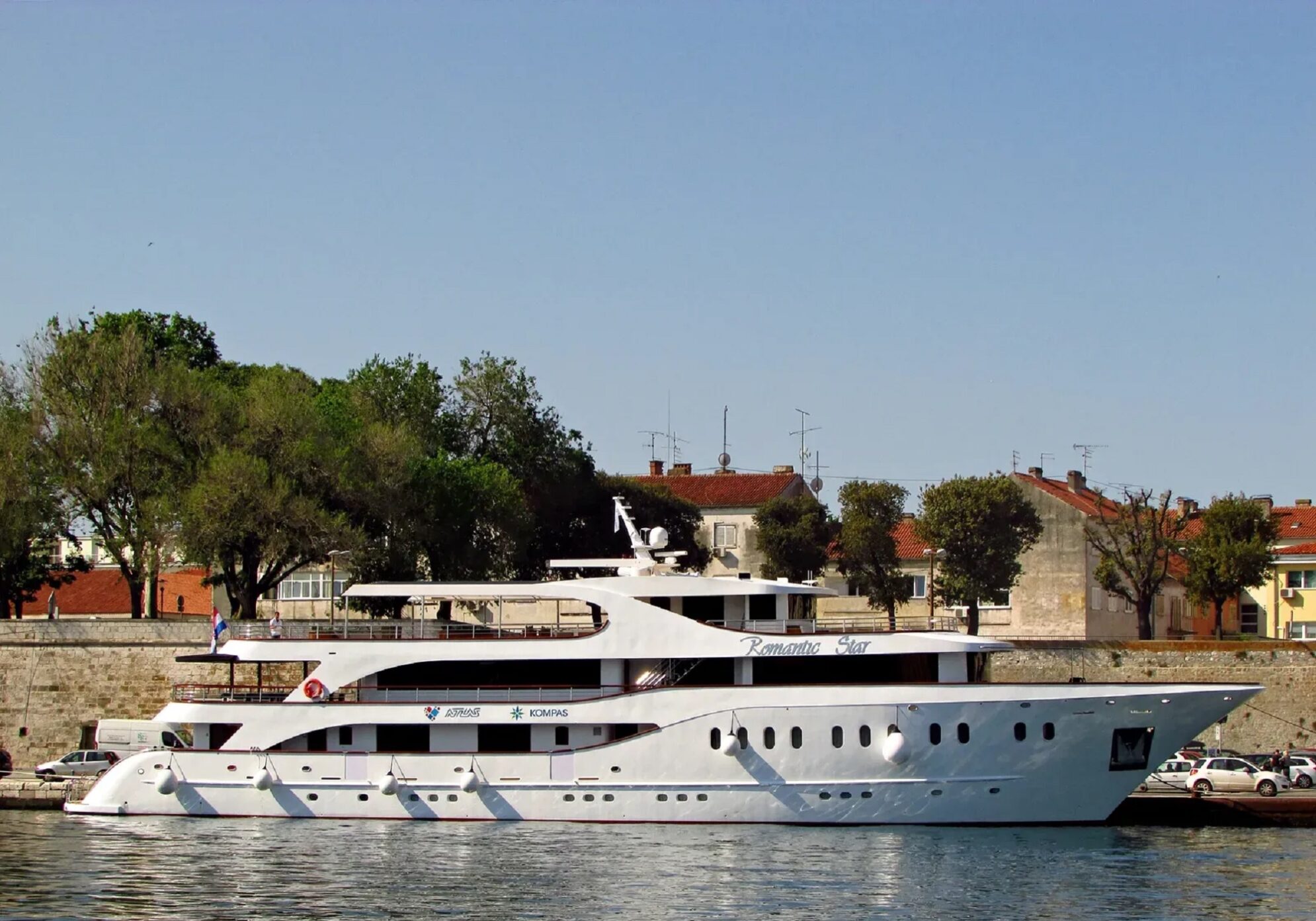 Small luxury vessel on a mini-cruise Croatia journey sailing between islands