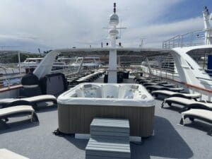 a hot tub on a boat