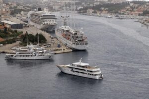 MS Contessa aerial view in port