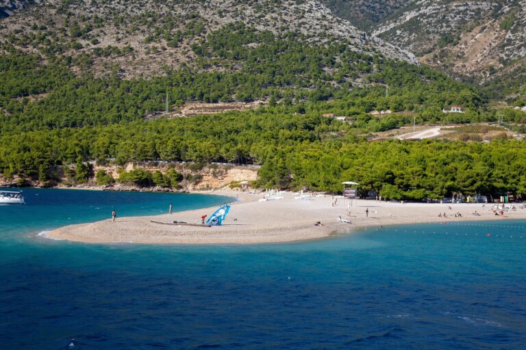 Windsurfer off Zlatni Rat beach in Bol