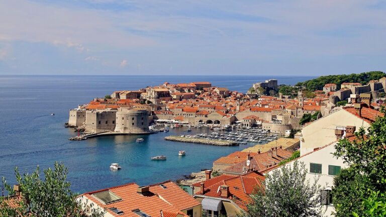 Dubrovnik Old Town port and harbour on the Adriatic coast