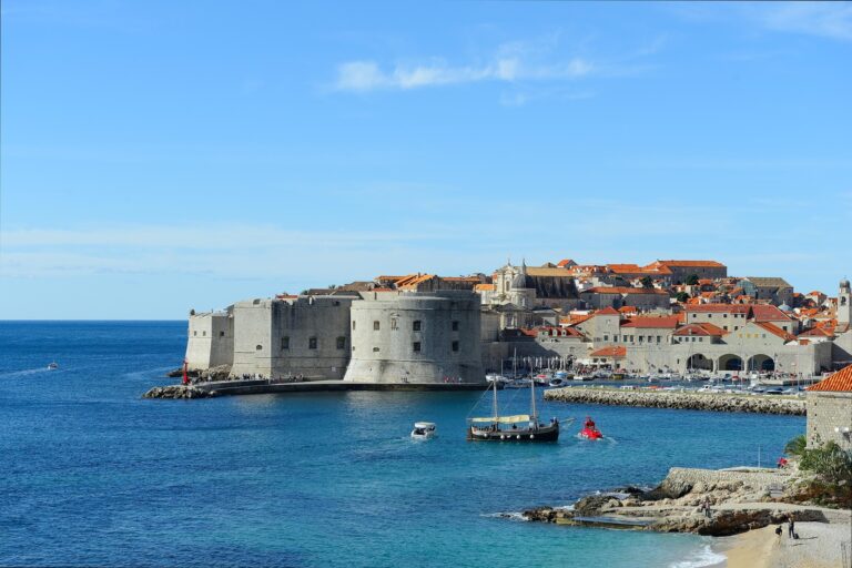Gulet in front of Dubrovnik Old Town port