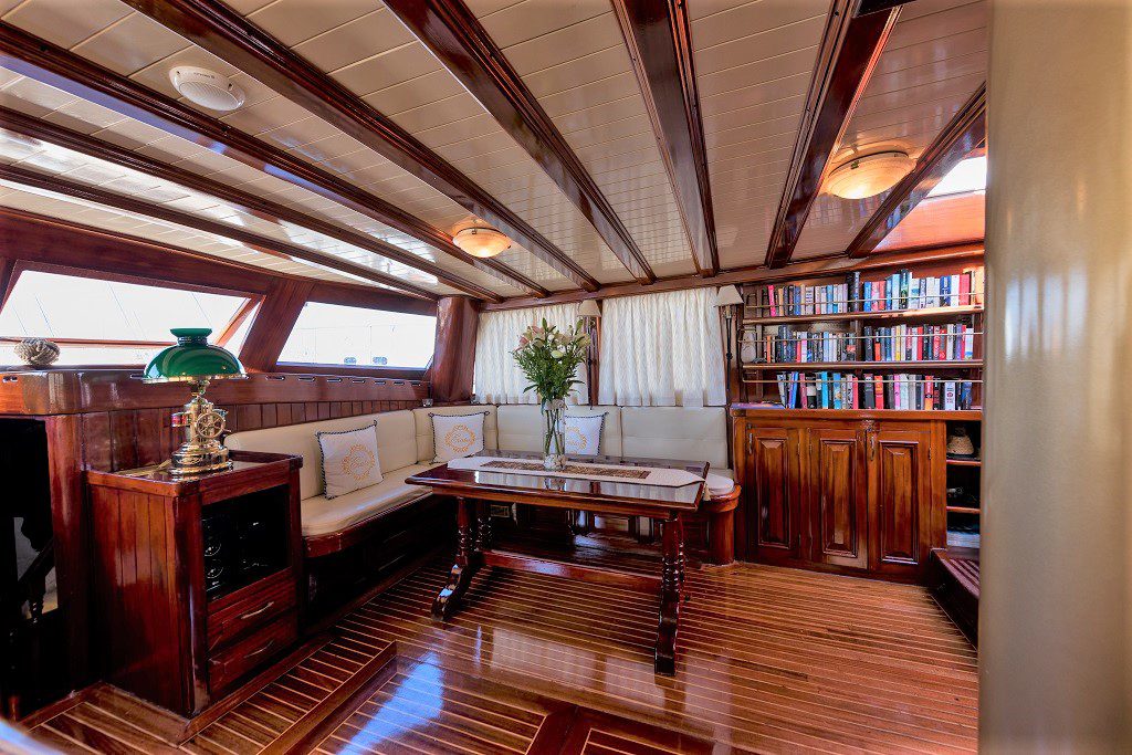 MS Erato lounge with library